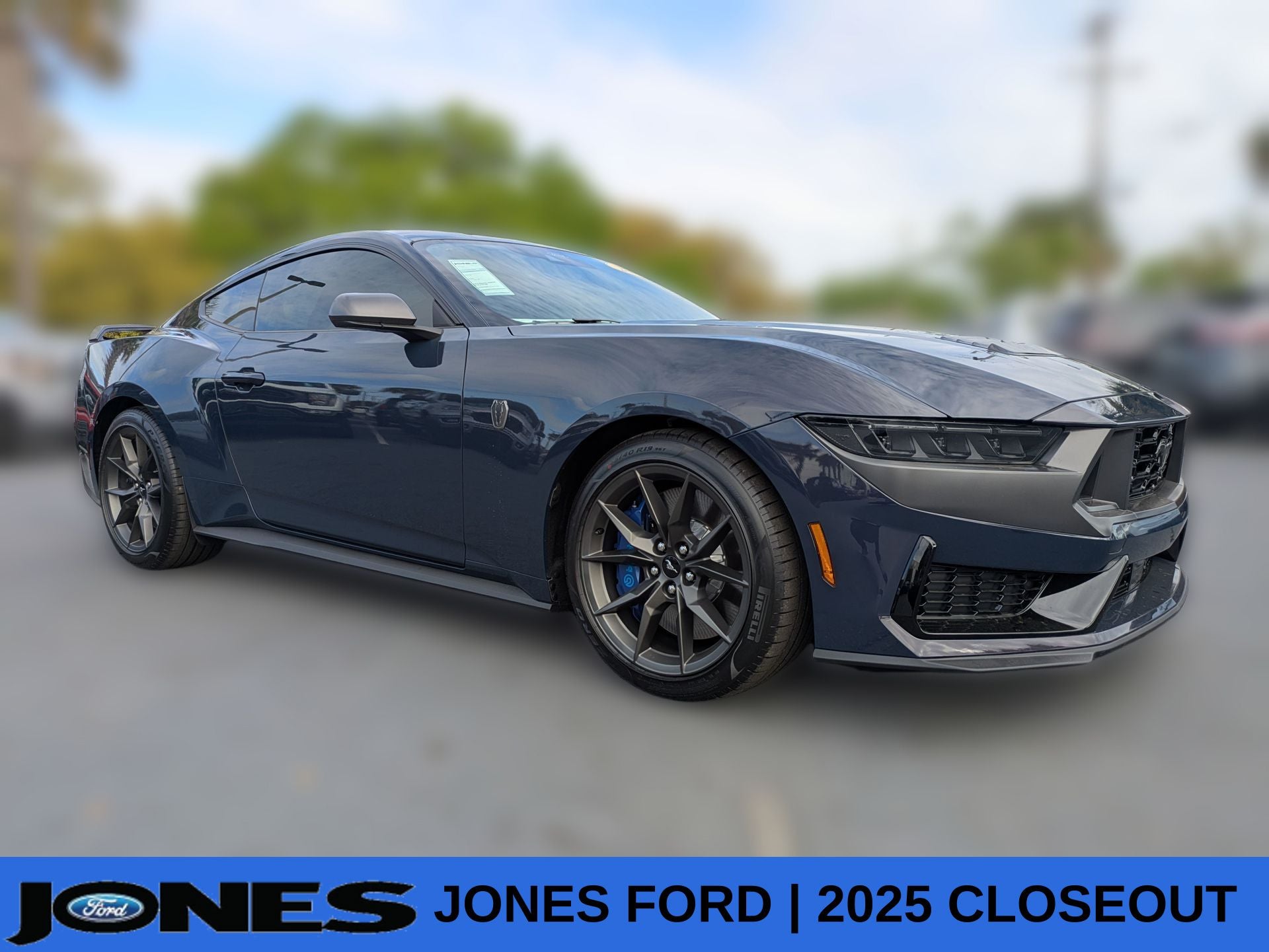 2025 Ford Mustang Dark Horse Premium in Blue Ember Metallic — front three-quarter view