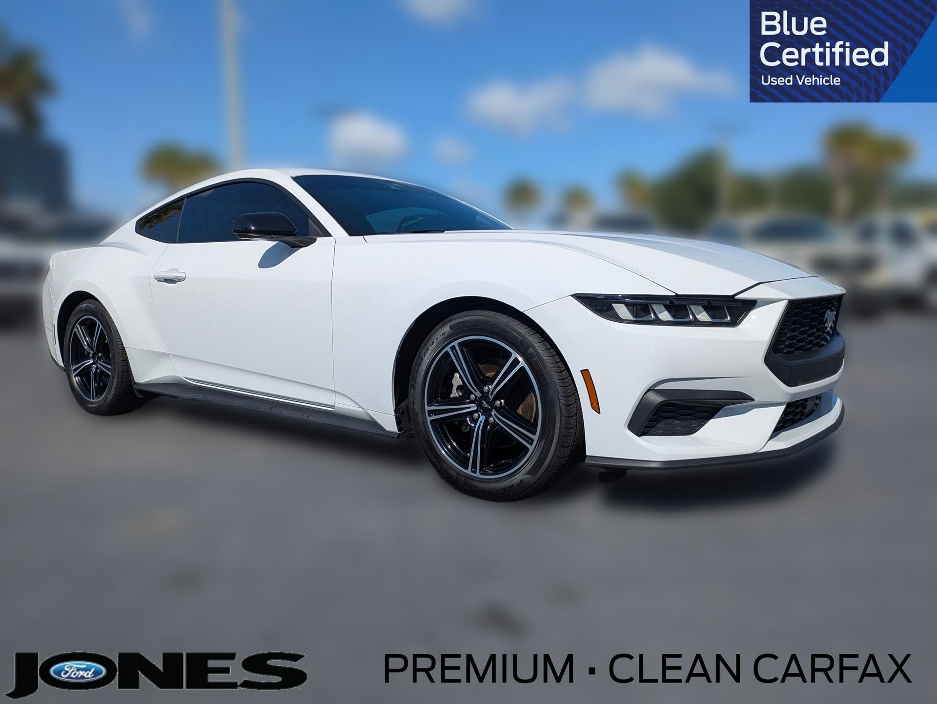 2024 Ford Mustang EcoBoost Premium in Oxford White — front three-quarter view