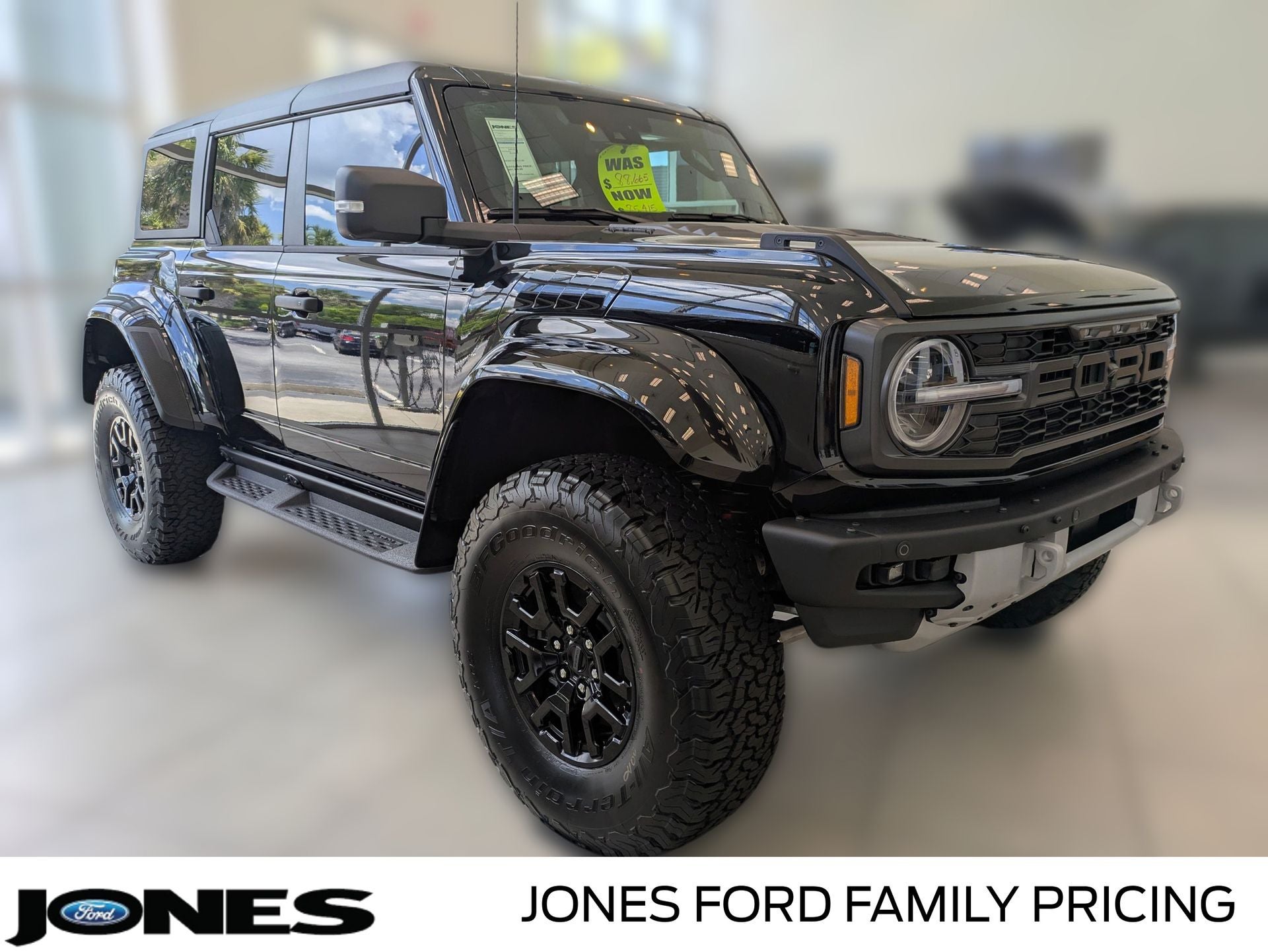 2026 Ford Bronco Raptor in Shadow Black — front three-quarter view