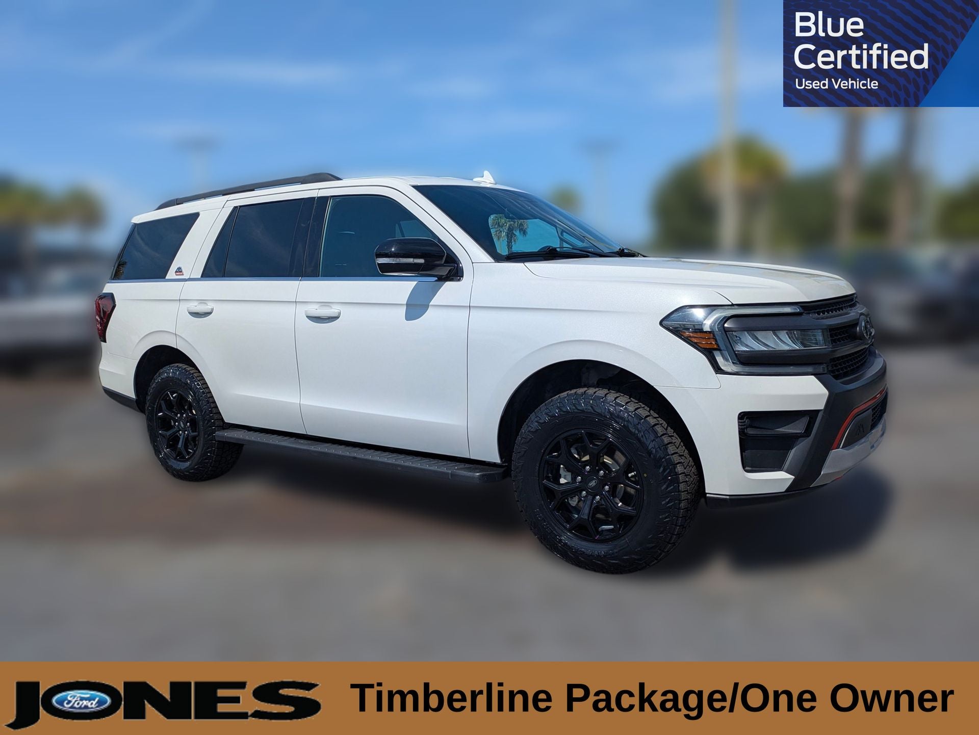 2023 Ford Expedition Timberline in White Metallic — front three-quarter view