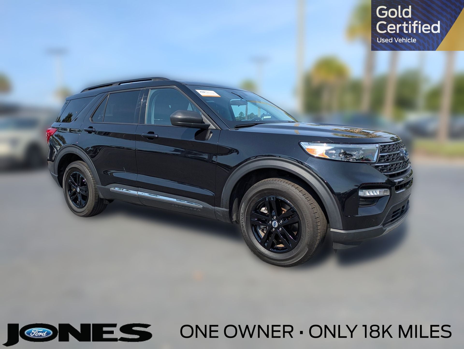 2023 Ford Explorer XLT in Black Metallic — front three-quarter view