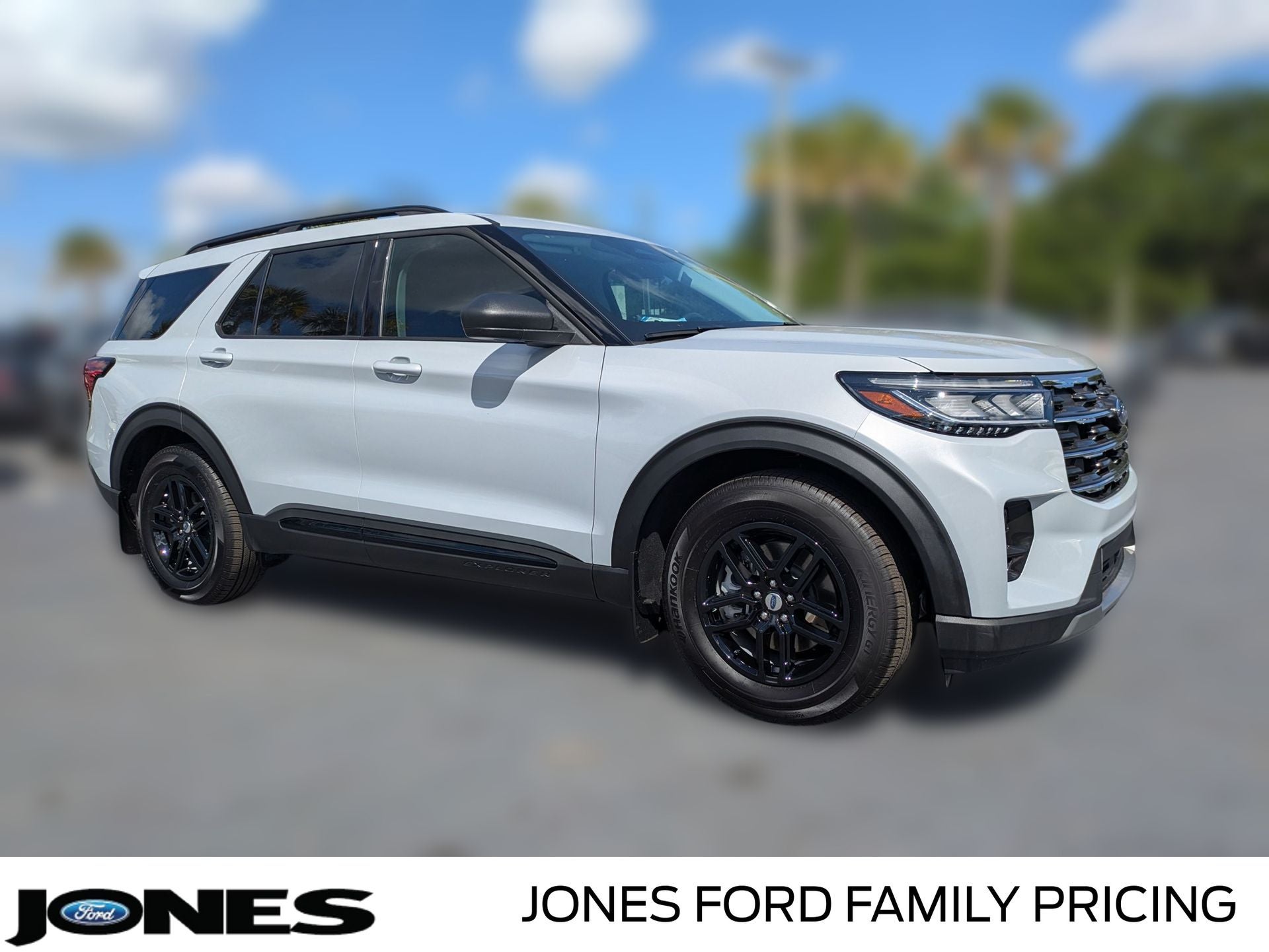 2026 Ford Explorer Active in Space White Metallic — front three-quarter view