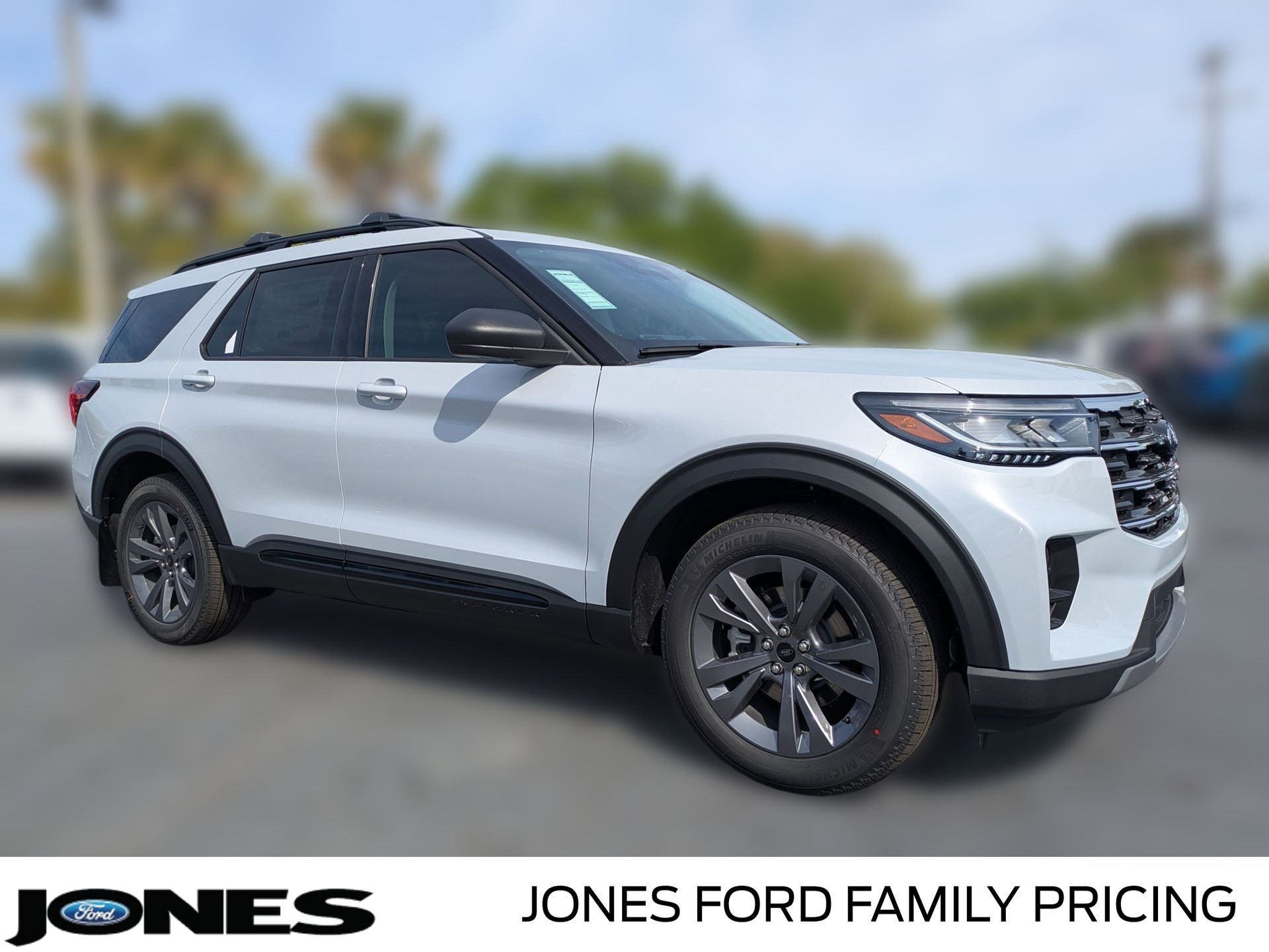 2026 Ford Explorer Active in Space White Metallic — front three-quarter view