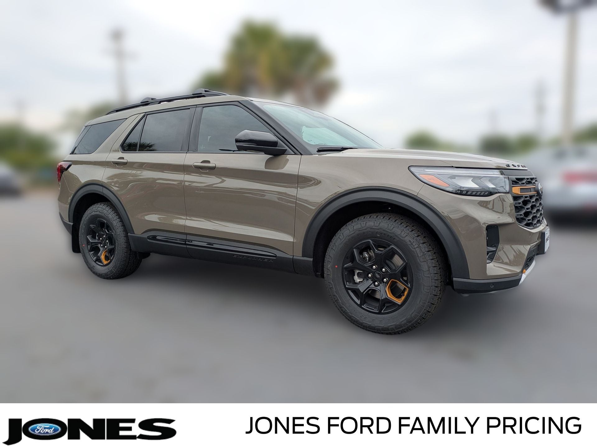 2026 Ford Explorer Tremor in Marsh Gray — front three-quarter view