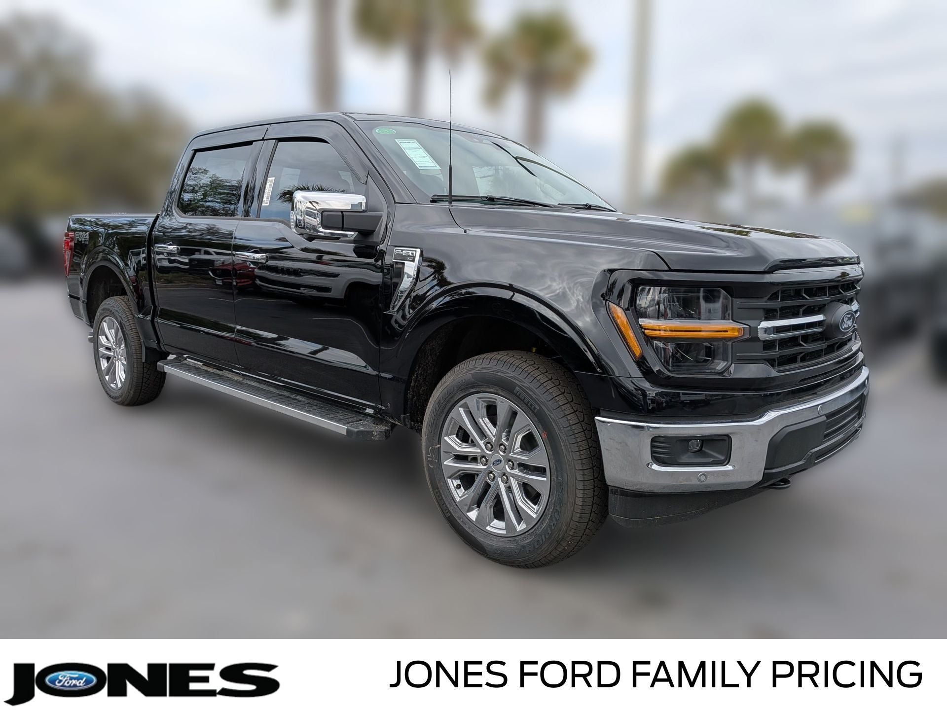 2026 Ford F-150 XLT in Agate Black Metallic — front three-quarter view