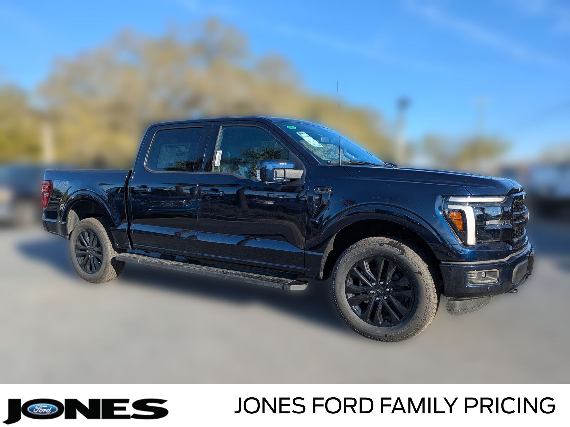 2026 Ford F-150 Lariat in Antimatter Blue Metallic — front three-quarter view