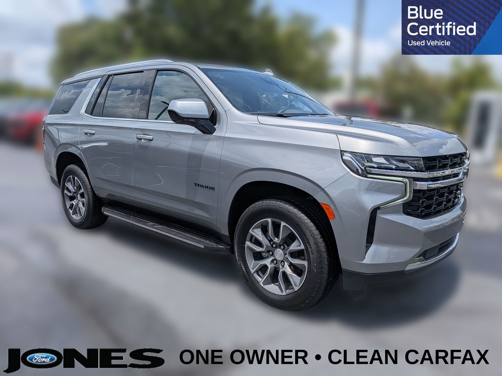 2023 Chevrolet Tahoe LS in Sterling Gray Metallic — front three-quarter view