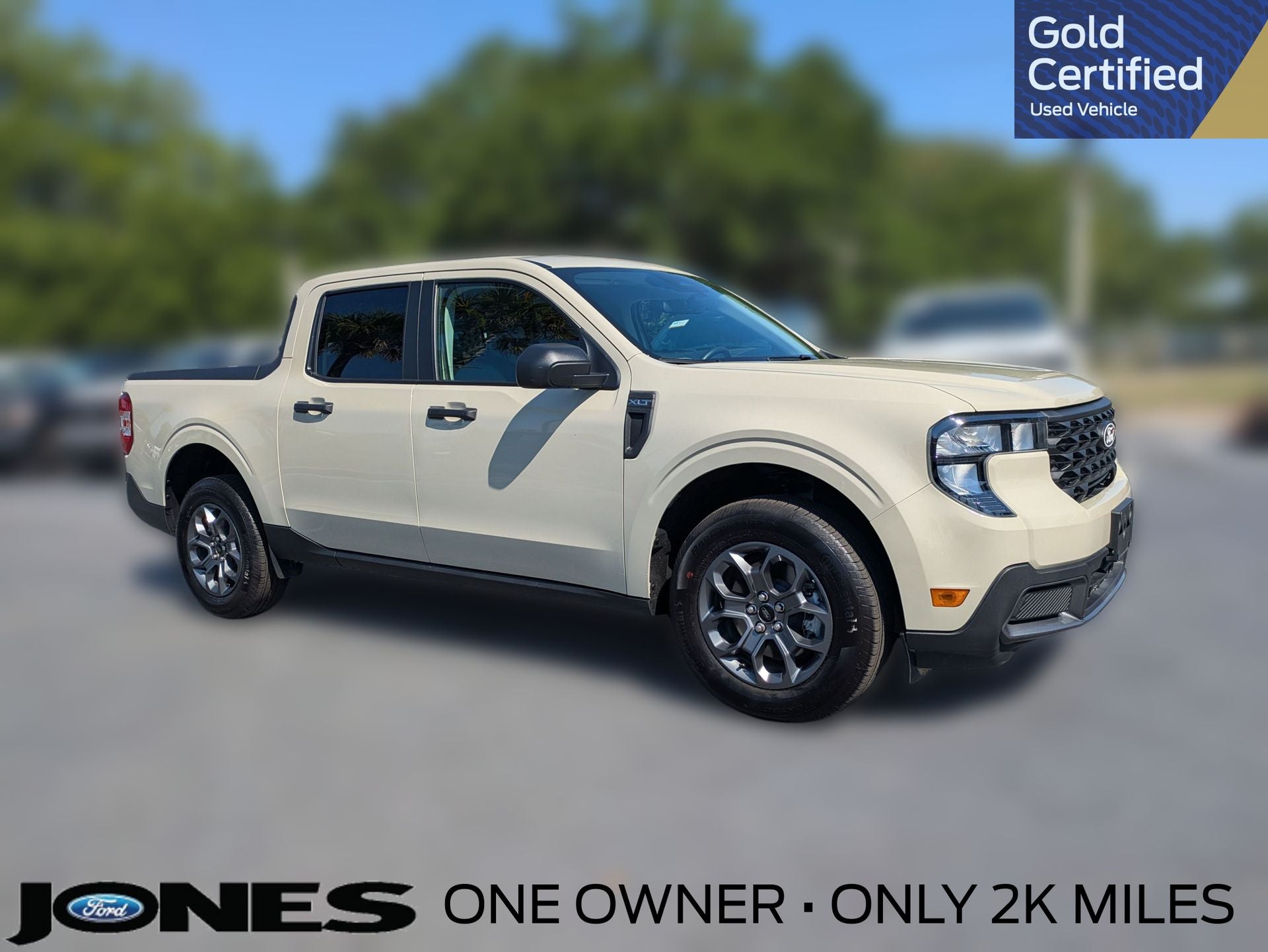 2025 Ford Maverick XLT in Desert Sand — front three-quarter view